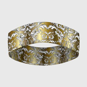 Повязка на голову 3D с принтом gold  white в Екатеринбурге,  |  | versace | абстракция | версаче | золотые узоры | паттерн | текстуры | узоры