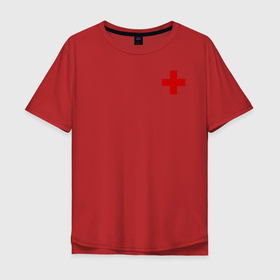 Мужская футболка хлопок Oversize с принтом Hospital (BIG) в Кировске, 100% хлопок | свободный крой, круглый ворот, “спинка” длиннее передней части | hospital | больница | врач | госпиталь | доктор | крест | медицина