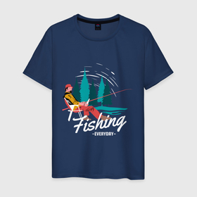 Мужская футболка хлопок с принтом Рыбацкая в Белгороде, 100% хлопок | прямой крой, круглый вырез горловины, длина до линии бедер, слегка спущенное плечо. | fish | fisherman | fishermen | fishing | большой улов | для рыбака | отдых | природа | рыба | рыбак | рыбаку | рыбаку прикольные | рыбалка | рыбалка купить | рыбацкая | туризм | туристические