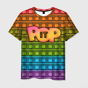Мужская футболка 3D с принтом POP it ПУПЫРКА в Новосибирске, 100% полиэфир | прямой крой, круглый вырез горловины, длина до линии бедер | pop it | антистресс | игрушка | поп ит | пузырчатая плёнка | пупырка