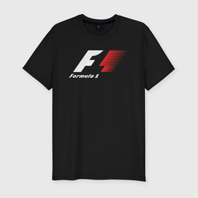 Мужская футболка хлопок Slim с принтом Formula 1 , 92% хлопок, 8% лайкра | приталенный силуэт, круглый вырез ворота, длина до линии бедра, короткий рукав | f1 | formula 1 | racing | болиды | гонки | логотип | старый логотип | формула 1