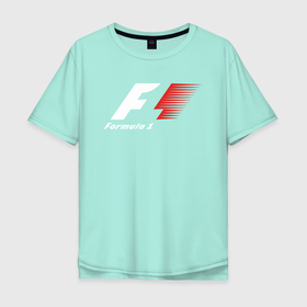 Мужская футболка хлопок Oversize с принтом Formula 1 в Екатеринбурге, 100% хлопок | свободный крой, круглый ворот, “спинка” длиннее передней части | f1 | formula 1 | racing | болиды | гонки | логотип | старый логотип | формула 1