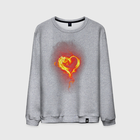 Мужской свитшот хлопок с принтом Пылкое сердце , 100% хлопок |  | дым | любовь | огонь | очертание | пылкое сердце | сердце