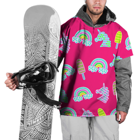 Накидка на куртку 3D с принтом pop it радуга и единорог в Санкт-Петербурге, 100% полиэстер |  | pop it | антистресс | детский | единорог | игрушка | лопать | мороженое | поп ит | пупырка | радуга | радужный | разноцветный | розовый | фуксия | шарики