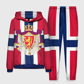 Мужской костюм 3D (с толстовкой) с принтом Норвегия | Флаг и герб Норвегии в Курске,  |  | Тематика изображения на принте: герб | герб норвегии | корона | красный | лев | линии | норвегии | норвегия | синий | топор | флаг | флаг норвегии | щит