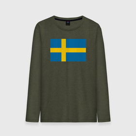 Мужской лонгслив хлопок с принтом Швеция | Флаг Швеции в Белгороде, 100% хлопок |  | Тематика изображения на принте: герб | желтый | знак | линии | прямоугольник | символика | синий | флаг | швеции | швеция