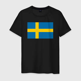 Мужская футболка хлопок с принтом Швеция | Флаг Швеции в Белгороде, 100% хлопок | прямой крой, круглый вырез горловины, длина до линии бедер, слегка спущенное плечо. | Тематика изображения на принте: герб | желтый | знак | линии | прямоугольник | символика | синий | флаг | швеции | швеция
