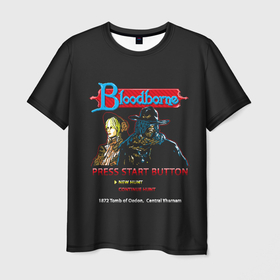 Мужская футболка 3D с принтом Bloodborne 8 bit в Екатеринбурге, 100% полиэфир | прямой крой, круглый вырез горловины, длина до линии бедер | 8 bit | 8 бит | bloodborne | game | games | stranger | бладборн | игра | игры | соулс | странник
