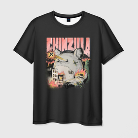 Мужская футболка 3D с принтом Шинзилла в Белгороде, 100% полиэфир | прямой крой, круглый вырез горловины, длина до линии бедер | Тематика изображения на принте: chinchilla | chinzilla | чинзилла | шинзилла | шиншилла