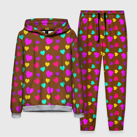 Мужской костюм 3D (с толстовкой) с принтом сердечки разноцветные в Тюмени,  |  | Тематика изображения на принте: hearts | love | бирюзовый | влюбленый | желтый | коричневый | любовь | разноцветные | розовый | сердечко | сердце | шоколад