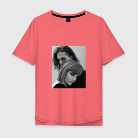 Мужская футболка хлопок Oversize с принтом Maneskin в Тюмени, 100% хлопок | свободный крой, круглый ворот, “спинка” длиннее передней части | maneskin | группа | евровидение | манескин | музыка | рок