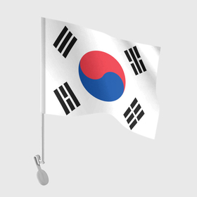 Флаг для автомобиля с принтом Корея | Корейский флаг в Санкт-Петербурге, 100% полиэстер | Размер: 30*21 см | буква | герб | знак | иероглифы | корейский | корейский флаг | корея | символ | символы | флаг | флаг кореи | эмблема | эмблемма