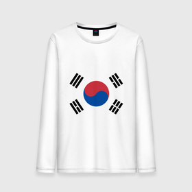 Мужской лонгслив хлопок с принтом Корея | Корейский флаг в Тюмени, 100% хлопок |  | Тематика изображения на принте: буква | герб | знак | иероглифы | корейский | корейский флаг | корея | символ | символы | флаг | флаг кореи | эмблема | эмблемма