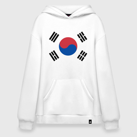 Худи SuperOversize хлопок с принтом Корея | Корейский флаг в Курске, 70% хлопок, 30% полиэстер, мягкий начес внутри | карман-кенгуру, эластичная резинка на манжетах и по нижней кромке, двухслойный капюшон
 | буква | герб | знак | иероглифы | корейский | корейский флаг | корея | символ | символы | флаг | флаг кореи | эмблема | эмблемма