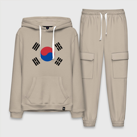 Мужской костюм хлопок с толстовкой с принтом Корея | Корейский флаг в Белгороде,  |  | буква | герб | знак | иероглифы | корейский | корейский флаг | корея | символ | символы | флаг | флаг кореи | эмблема | эмблемма