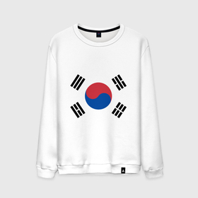 Мужской свитшот хлопок с принтом Корея | Корейский флаг в Екатеринбурге, 100% хлопок |  | буква | герб | знак | иероглифы | корейский | корейский флаг | корея | символ | символы | флаг | флаг кореи | эмблема | эмблемма