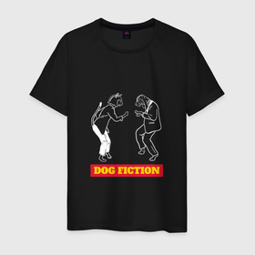 Мужская футболка хлопок с принтом собака фантастика в Белгороде, 100% хлопок | прямой крой, круглый вырез горловины, длина до линии бедер, слегка спущенное плечо. | Тематика изображения на принте: криминальное чтиво | поклонение | рок | собака | танцы | тарантино | фильм