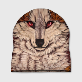 Шапка 3D с принтом Красивая Волчица в Кировске, 100% полиэстер | универсальный размер, печать по всей поверхности изделия | волк | волчица | дикий зверь | зверь | красивая волчица | рисунок