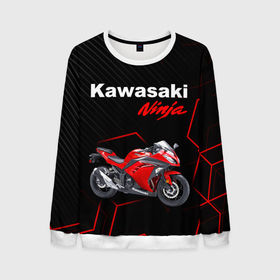 Мужской свитшот 3D с принтом KAWASAKI NINJA /  КАВАСАКИ в Белгороде, 100% полиэстер с мягким внутренним слоем | круглый вырез горловины, мягкая резинка на манжетах и поясе, свободная посадка по фигуре | kawasaki | motorcycle | motosport | ninja | racing | speed | sport | байк | гонки | двигатель | кавасаки | мото | мотокросс | мотоспорт | мототриал | мотоцикл | нинзя. | скорость | спорт