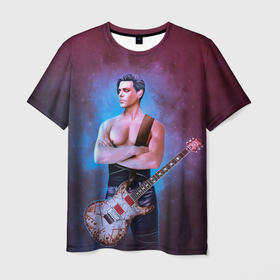 Мужская футболка 3D с принтом Рихард Круспе в Тюмени, 100% полиэфир | прямой крой, круглый вырез горловины, длина до линии бедер | alternative | metall | music | rammstein | rock | альтернатива | металл | музыка | пауль ландерс | раммштайн | рамштайн | рамштэйн | рок