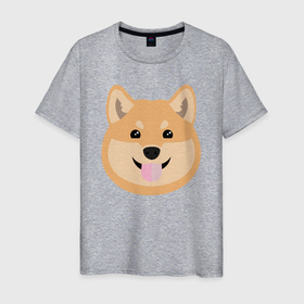 Мужская футболка хлопок с принтом Shiba art в Белгороде, 100% хлопок | прямой крой, круглый вырез горловины, длина до линии бедер, слегка спущенное плечо. | akita | art | dog | inu | shiba | акита | арт | ину | сиба | собака | шиба