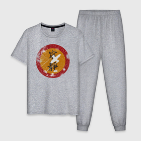 Мужская пижама хлопок с принтом Firefly Serenity в Кировске, 100% хлопок | брюки и футболка прямого кроя, без карманов, на брюках мягкая резинка на поясе и по низу штанин
 | firefly | serenity | космический корабль | светлячок