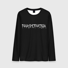 Мужской лонгслив 3D с принтом Phasmophobia logo в Петрозаводске, 100% полиэстер | длинные рукава, круглый вырез горловины, полуприлегающий силуэт | horror | phasmophobia | игра | пхасмафобия | пхасмофобия | фазмофобия | фасмофобия | хоррор