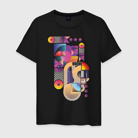 Мужская футболка хлопок с принтом Музыка в Санкт-Петербурге, 100% хлопок | прямой крой, круглый вырез горловины, длина до линии бедер, слегка спущенное плечо. | abstractio | абстракция | геометрия | гитара | инструменты | кнопки | музыка | символы | фигуры