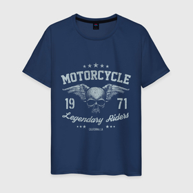 Мужская футболка хлопок с принтом MOTORCYCLE 1971 в Екатеринбурге, 100% хлопок | прямой крой, круглый вырез горловины, длина до линии бедер, слегка спущенное плечо. | moto | motorcycle | байк | байкерам | байкеру | гонщик | мото | мотокросс | мотоцикл | мотоциклы | спорт байк | спортбайк | транспорт