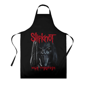 Фартук 3D с принтом MICK THOMPSON | SLIPKNOT | СЛИПКНОТ (Z) , 100% полиэстер | общий размер — 65 х 85 см, ширина нагрудника — 26 см, горловина — 53 см, длина завязок — 54 см, общий обхват в поясе — 173 см. Принт на завязках и на горловине наносится с двух сторон, на основной части фартука — только с внешней стороны | mick thompson | rock | slipknot | кейси джонс | мик томпсон | петля | рок | скользящий узел | слипкнот | тяжелый рок | удавка