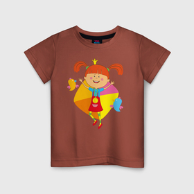 Детская футболка хлопок с принтом Счастье Царевны в Новосибирске, 100% хлопок | круглый вырез горловины, полуприлегающий силуэт, длина до линии бедер | vdgerir | жила была царевна | мама | папа | царевна