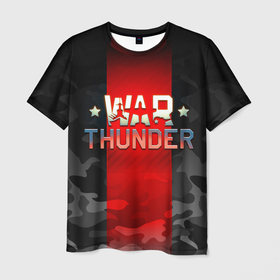 Мужская футболка 3D с принтом WAR THUNDER / ВАР ТАНДЕР  в Курске, 100% полиэфир | прямой крой, круглый вырез горловины, длина до линии бедер | game | war thunder | warthunder | world of tanks | wot | вар тандер | война | вот | игры | корабли | мир танков. | онлайн игра | самолеты | танки