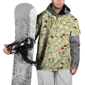 Накидка на куртку 3D с принтом Пельмени , 100% полиэстер |  | Тематика изображения на принте: dumpling | еда | мультяшки | пельмень | смайл | толпа | фарш