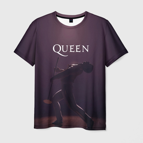 Мужская футболка 3D с принтом Freddie Mercury | Queen (Z) в Екатеринбурге, 100% полиэфир | прямой крой, круглый вырез горловины, длина до линии бедер | freddie mercury | music | queen | брайан мэй | глэм рок | джон дикон | квин | королева | музыка | поп рок | роджер тейлор | фредди | фредди меркьюри | фреди | хард рок