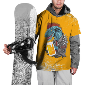 Накидка на куртку 3D с принтом Пивозавр - Взрыв в Тюмени, 100% полиэстер |  | dinosaur | pivo | pivozavr | взрыв | динозавр | краска | прикол