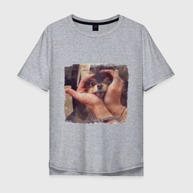 Мужская футболка хлопок Oversize с принтом 8 мембер в Белгороде, 100% хлопок | свободный крой, круглый ворот, “спинка” длиннее передней части | bts | ёнтан | животные | собака | тэхен