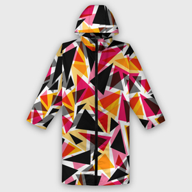Мужской дождевик 3D с принтом Разноцветные черные красные желтые треугольники в Екатеринбурге,  |  | абстрактный | геометрические фигуры | геометрический узор | желтый | красный | полигональный | разноцветный | треугольники | черный