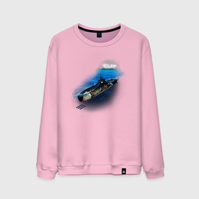 Мужской свитшот хлопок с принтом Подводная лодка в Екатеринбурге, 100% хлопок |  | день вмф | иллюстрация | лодка | море | моряк | подводник