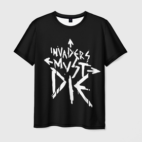 Мужская футболка 3D с принтом Invaders must die в Кировске, 100% полиэфир | прямой крой, круглый вырез горловины, длина до линии бедер | alternative | dj | electo | music | prodigy | альтернатива | музыка | продиджи | продижи | электроника