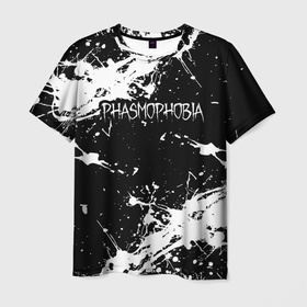 Мужская футболка 3D с принтом Phasmophobia  краска , 100% полиэфир | прямой крой, круглый вырез горловины, длина до линии бедер | horror | phasmophobia | игра | пхасмафобия | пхасмофобия | фазмофобия | фасмофобия | хоррор