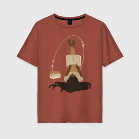 Женская футболка хлопок Oversize с принтом Свобода. Мир. Любовь в Тюмени, 100% хлопок | свободный крой, круглый ворот, спущенный рукав, длина до линии бедер
 | девушка | книга | любовь | мир | свобода | человек
