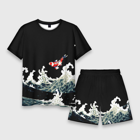 Мужской костюм с шортами 3D с принтом Карп Кои Волна Япония Рыба в Петрозаводске,  |  | Тематика изображения на принте: fish | japan | koi | ocean | sea | style | waves | аниме | вода | волны | животные | иероглифы | карпы | кои | культура | море | надпись | океан | рыбы | стиль | япония