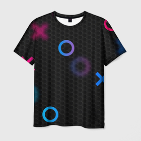 Мужская футболка 3D с принтом Geometry , 100% полиэфир | прямой крой, круглый вырез горловины, длина до линии бедер | Тематика изображения на принте: абстрактный | броня | геометрический рисунок | геометрия | краски | кружево | неон | плиты | рисунок | текстура | узор | черная | черный