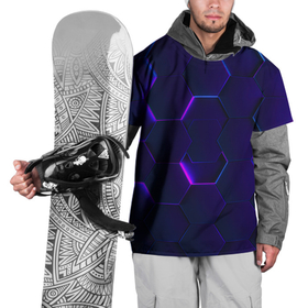 Накидка на куртку 3D с принтом НЕОНОВАЯ БРОНЯ в Новосибирске, 100% полиэстер |  | абстрактный | абстракция | бронь | броня | геоиметрия | неон | текстура | узор | фиолетовая | фиолетовый