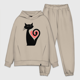 Мужской костюм хлопок OVERSIZE с принтом Heart Cat в Белгороде,  |  | animal | cat | cute | kitty | meow | друг | животные | киска | кися | китти | кот | котенок | котик | котэ | кошечка | кошка | мур | мяу | питомец | сердце