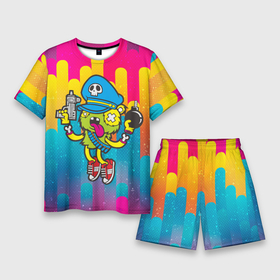 Мужской костюм с шортами 3D с принтом Crazy Bomberman ,  |  | Тематика изображения на принте: bomberman | crazy | бомба | бомбермен | бомбермэн | оружие