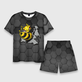 Мужской костюм с шортами 3D с принтом Оса 3D ,  |  | 3d | жало | мед | насекомое | оса | пчела