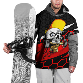Накидка на куртку 3D с принтом Череп со скейтом в Тюмени, 100% полиэстер |  | Тематика изображения на принте: extreme | скейт | скейтер | скелет | скорость | череп | экстрим