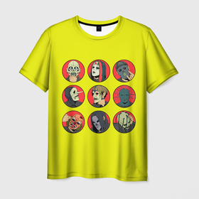 Мужская футболка 3D с принтом Sliknot bros в Тюмени, 100% полиэфир | прямой крой, круглый вырез горловины, длина до линии бедер | alternative | metall | music | rock | slipknot | slipnot | альтернатива | металл | музыка | рок | слипкнот | слипнот