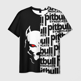 Мужская футболка 3D с принтом PITBULL SYNDICATE / ПИТБУДЬ в Екатеринбурге, 100% полиэфир | прямой крой, круглый вырез горловины, длина до линии бедер | games. | pitbull syndicate | игры | питбудь синдикат | питбуль | разработчик игр | собака | эрик давидыч